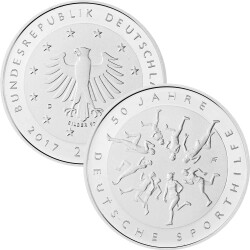 Jahressatz: 5 x 20 Euro Gedenkmünze Deutschland 2017 Silber bankfrisch - komplett!
