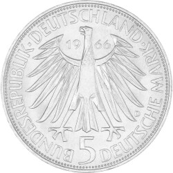 5 DM Gedenkmünze 1966 PP - 250. Todestag Gottfried Wilhelm Leibniz