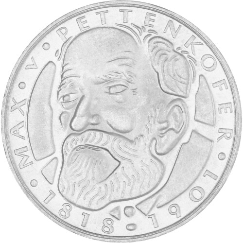 5 DM Gedenkmünze 1968 PP - 150. Geburtstag Max von Pettenkofer