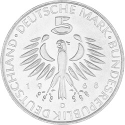 5 DM Gedenkmünze 1968 PP - 150. Geburtstag Max von Pettenkofer