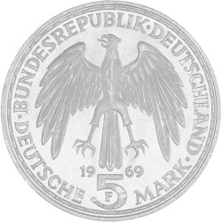 5 DM Gedenkmünze 1969 PP - 375. Todestag Gerhard Mercator