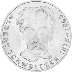 5 DM Gedenkmünze 1975 PP - 100. Geburtstag Albert...