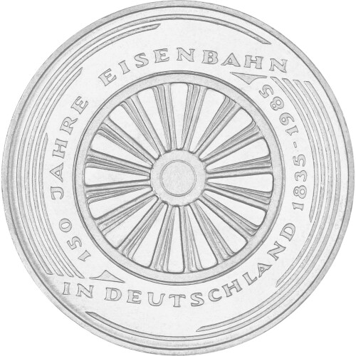 5 DM Gedenkmünze 1985 PP - 150 Jahre Eisenbahn in Deutschland