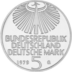 5 DM Gedenkmünze 1979 PP - 100. Geburtstag Otto Hahn