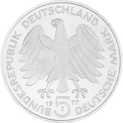 5 DM Gedenkmünze 1977 PP - 200. Geburtstag Carl...