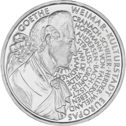 10 DM Gedenkmünze 1999 PP - Weimar/Goethe