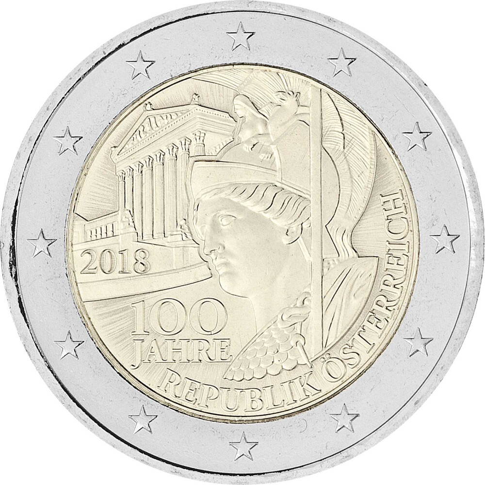 2 Euro Münze 100 Jahre österreich 2018 2 Euro Gedenkmünze Österreich 2018 bfr. - 100 Jahre Republik Österrei