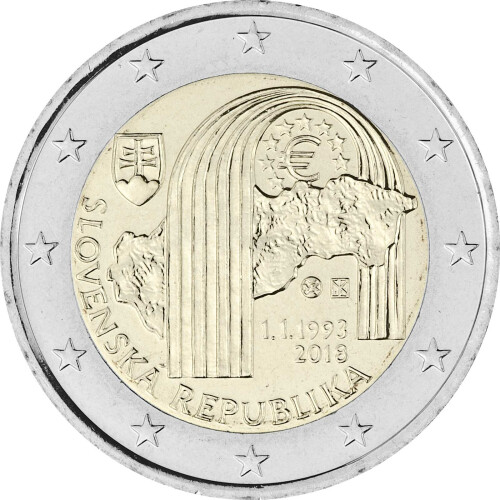 2 Euro Gedenkmünze Slowakei 2018 bfr. - 25 Jahre Slowakische Republik