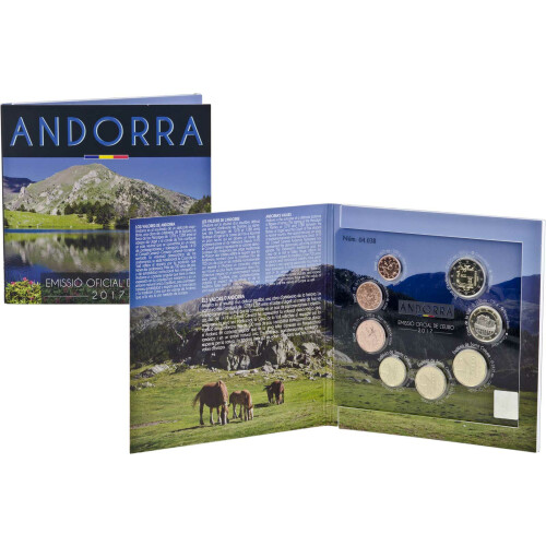 Offizieller Euro Kursmünzensatz Andorra 2017 Stempelglanz (st)