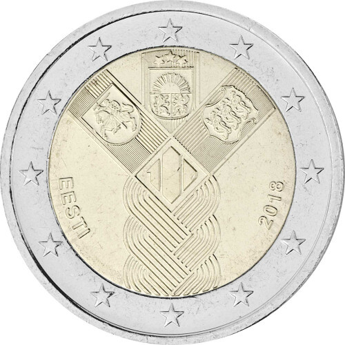 2 Euro Gedenkmünze Estland 2018 bfr. - 100 Jahre unabhängige baltische Staaten
