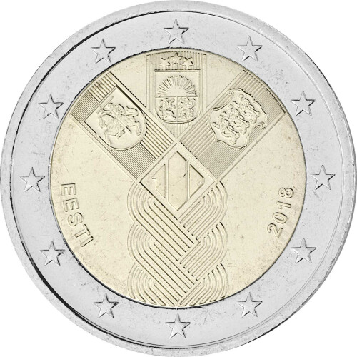 2 Euro Gedenkmünze Estland 2018 bfr. - 100 Jahre unabhängige baltische Staaten