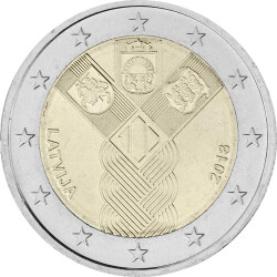 2 Euro Gedenkm&uuml;nze Lettland 2018 bfr. - 100...