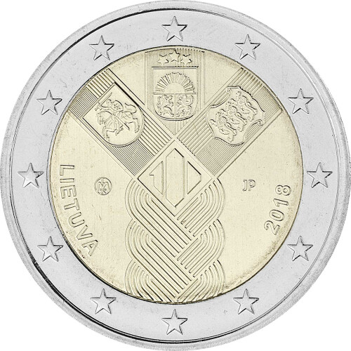 2 Euro Gedenkmünze Litauen 2018 bfr. - 100 Jahre unabhängige baltische Staaten