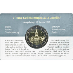 2 Euro Gedenkmünze Deutschland 2018 - Schloss Charlottenburg (A) - in CoinCard