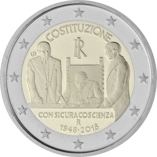 2 Euro Gedenkmünze Italien 2018 bfr. - 70 Jahre Verfassung