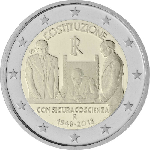 2 Euro Gedenkmünze Italien 2018 bfr. - 70 Jahre Verfassung