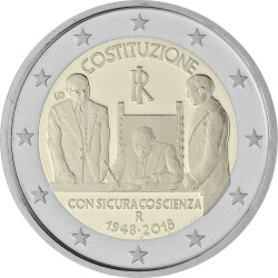 2 Euro Gedenkm&uuml;nze Italien 2018 bfr. - 70 Jahre...