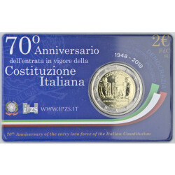 2 Euro Gedenkm&uuml;nze Italien 2018 st - 70 Jahre...