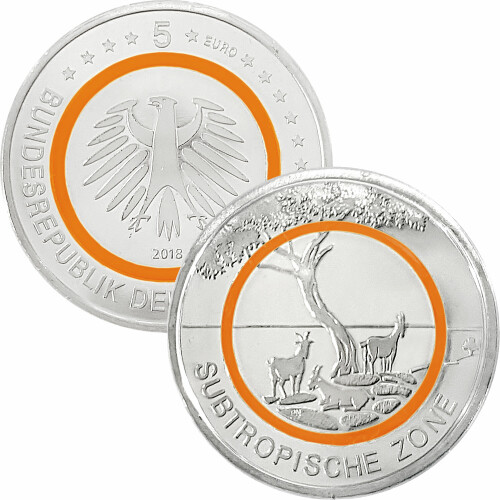 5 Euro Gedenkmünze Deutschland 2018 bfr. - Subtropische Zone - D München
