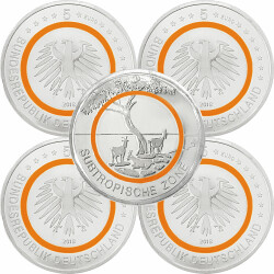 5 x 5 Euro Gedenkmünze Deutschland 2018 bfr. -...