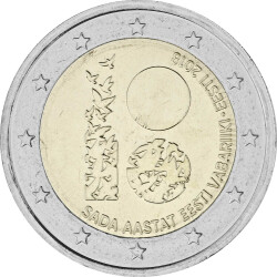 2 Euro Gedenkm&uuml;nze Estland 2018 bfr. - 100 Jahre...