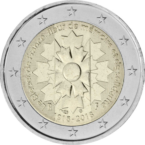 2 Euro Gedenkmünze Frankreich 2018 bfr. - Kornblume