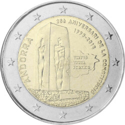 2 Euro Gedenkmünze Andorra 2018 st - 25 Jahre Verfassung - im Blister