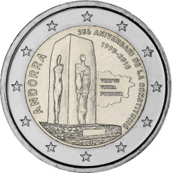 2 Euro Gedenkmünze Andorra 2018 st - 25 Jahre Verfassung - im Blister