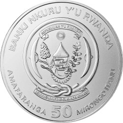 50 Francs Ruanda 2018 - 1 Unze Silber BU - Nautical Ounce: Endeavour