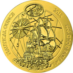 100 Francs Ruanda 2018 - 1 Unze Gold BU - Nautical Ounce: Endeavour