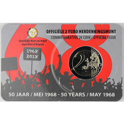 2 Euro Gedenkmünze Belgien 2018 st - Studentenrevolte 1968 - im Blister (wallonische Variante)