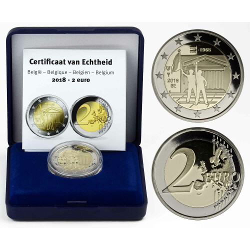 2 Euro Gedenkmünze Belgien 2018 PP - Studentenrevolte 1968