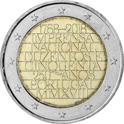 2 Euro Gedenkmünze Portugal 2018 bfr. - 250 Jahre INCM