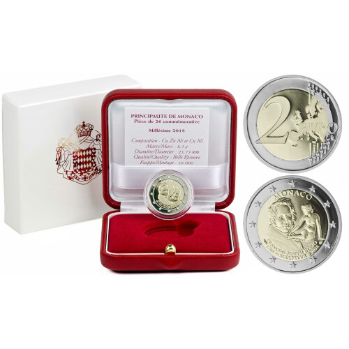 2 Euro Gedenkmünze Monaco 2018 PP - François Joseph Bosio
