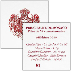 2 Euro Gedenkmünze Monaco 2018 PP - François Joseph Bosio
