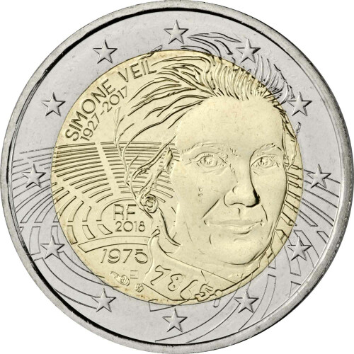 2 Euro Gedenkmünze Frankreich 2018 bfr. - Simone Veil