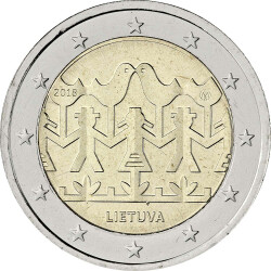 2 Euro Gedenkmünze Litauen 2018 bfr. - Chor- und...
