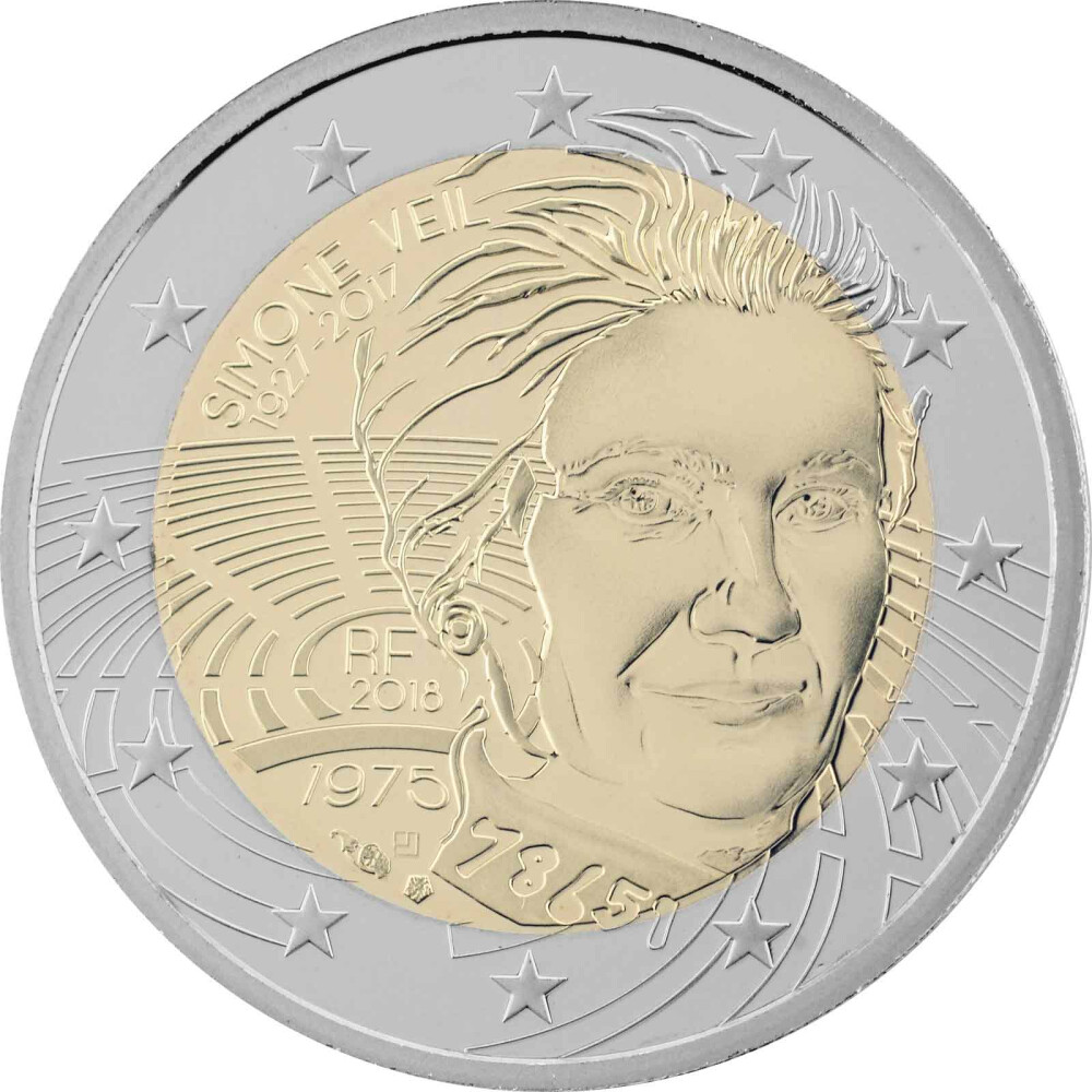 Piece 2 Euro Rare Simone Veil Simone Veil 2 Euro - France 2 Euro Coin 2018 Simone Veil Unc Ebay
