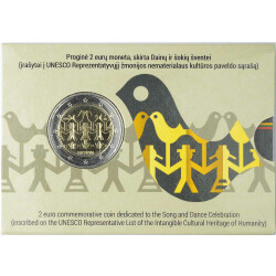 2 Euro Gedenkmünze Litauen 2018 st - Chor- und Tanzfest - in CoinCard