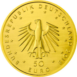 50 Euro Goldmünze Deutschland 2018 - "Kontrabass" - Serie: Musikinstrumente