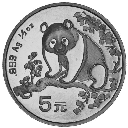 5 Yuan China 1993 Silber 1/2 Unze st - Panda