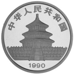 10 Yuan China 1990 1 Unze Silber st - Panda