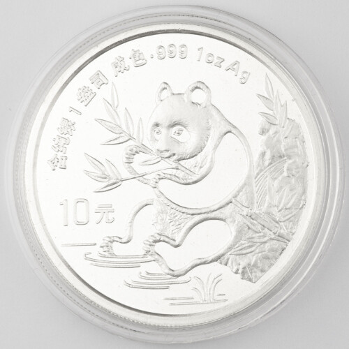 10 Yuan China 1991 1 Unze Silber st - Panda