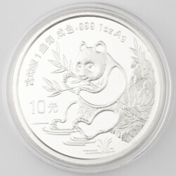 10 Yuan China 1991 1 Unze Silber st - Panda