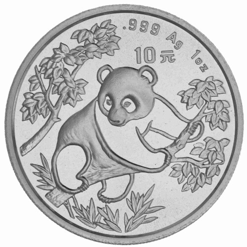 10 Yuan China 1992 1 Unze Silber st - Panda