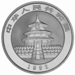 10 Yuan China 1992 1 Unze Silber st - Panda