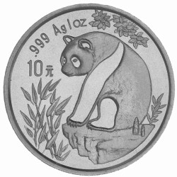 10 Yuan China 1993 1 Unze Silber st - Panda