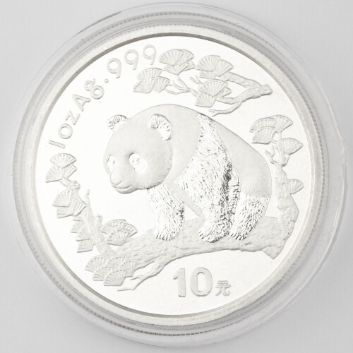 10 Yuan China 1997 1 Unze Silber st - Panda