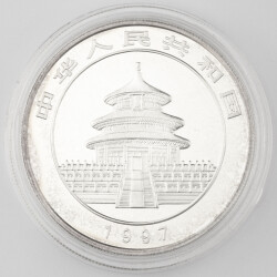 10 Yuan China 1997 1 Unze Silber st - Panda