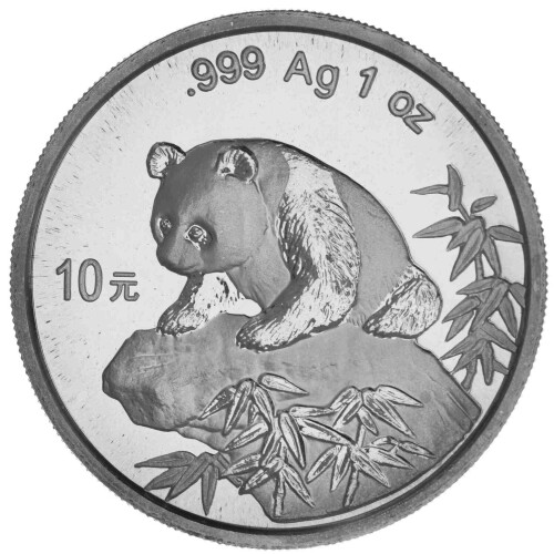 10 Yuan China 1999 1 Unze Silber st - Panda